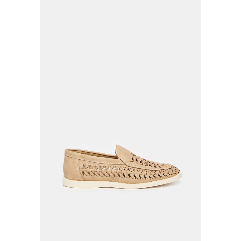 Senior Boys Beige Woven Loafer