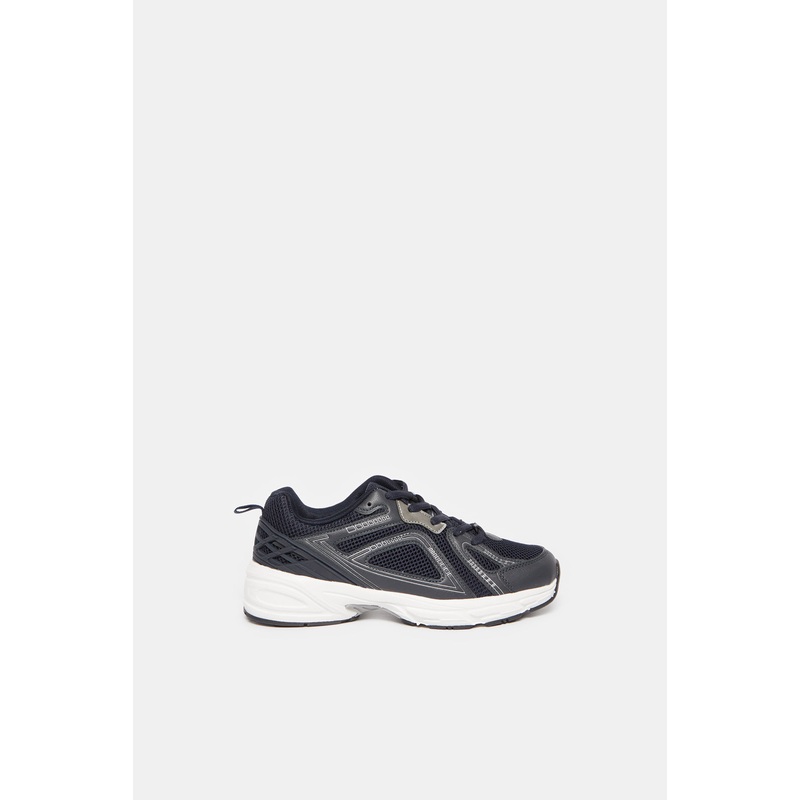 Senior Boys Black Colour Block Trainers