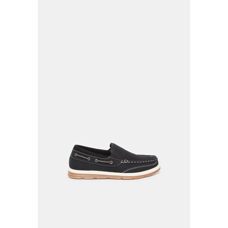 Senior Boys Black Plain Loafer