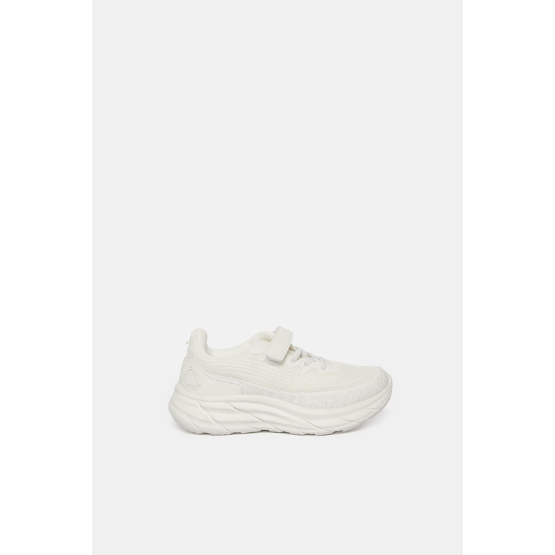 Senior  Boys White Velcro Trainers