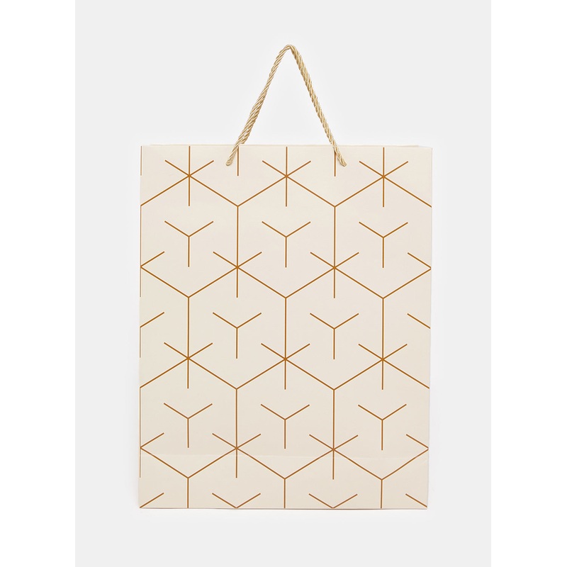 White Printed Shopping Bag|Default Title
