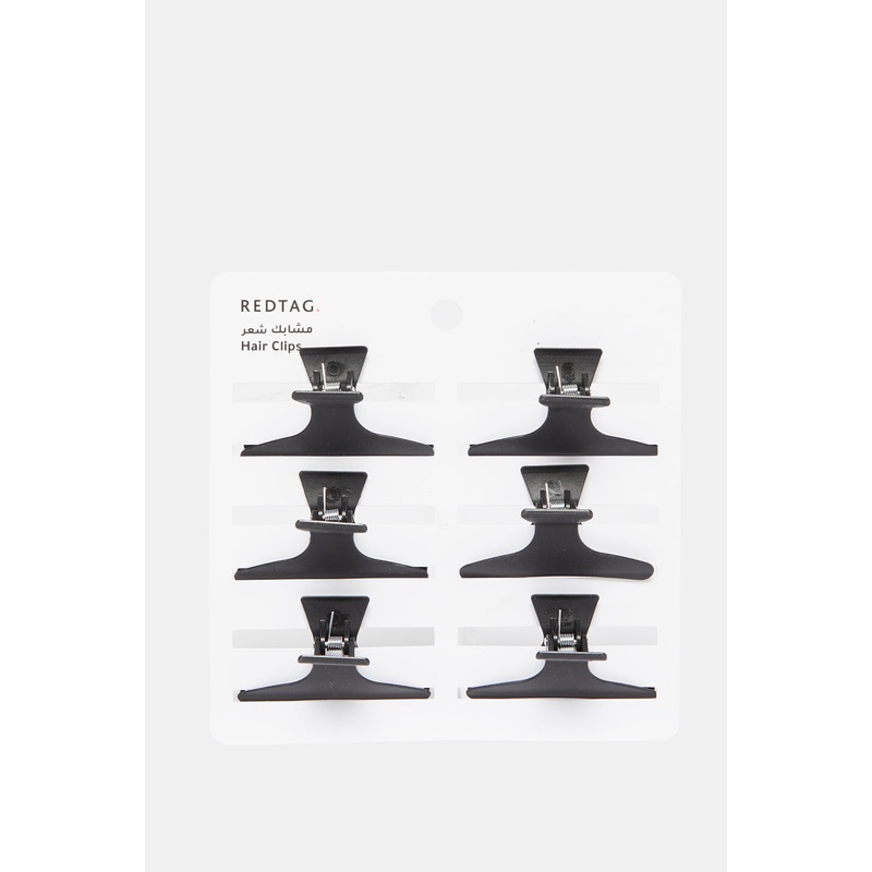 Women Black Hair Clip Set (6 Piece)