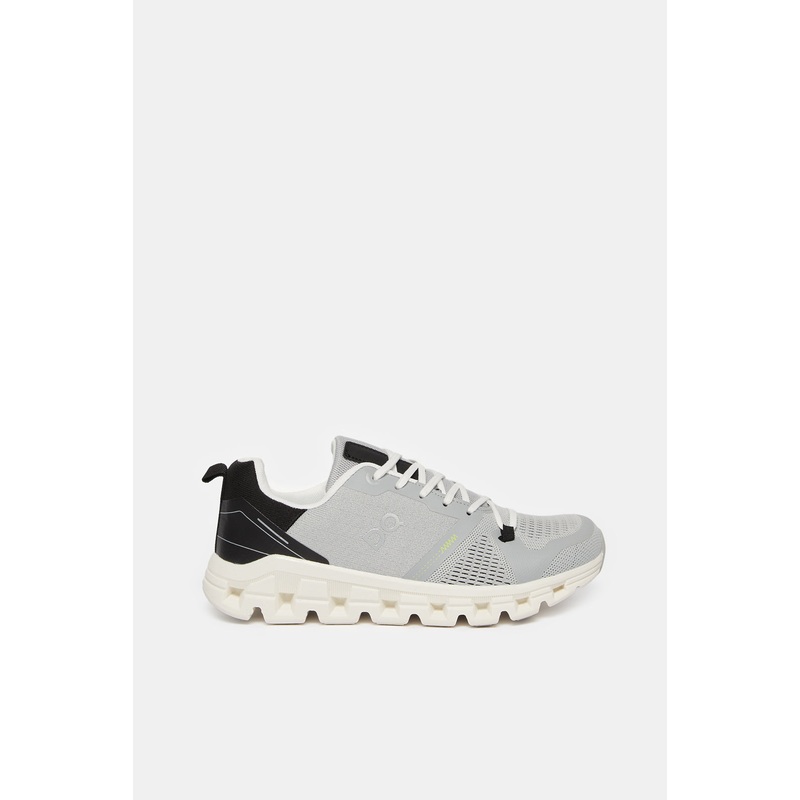 Women Grey And Black  Lace Up Sneaker