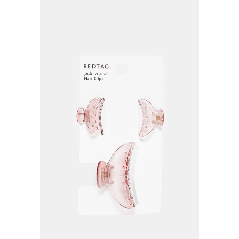 Women Pink Hair Clip Set (3 Piece)