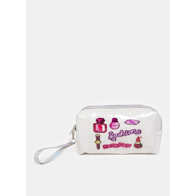 Women White Printed Pouch|Default Title