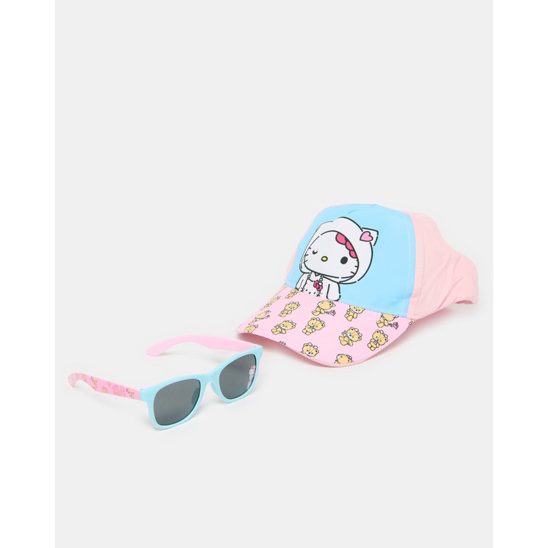 Girls Blue Hello Kitty Sunglasses With Cap (2 Piece)