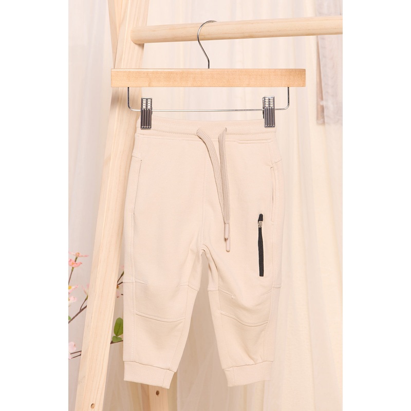 Infant Boys Beige Plated Interlock Active Pants