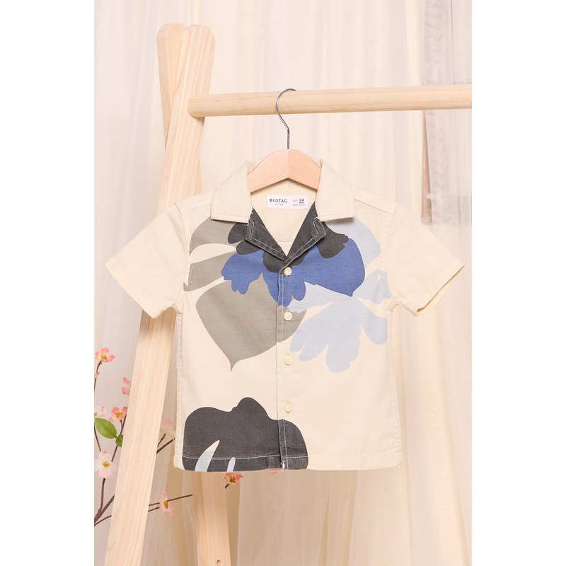 Infant Boys Beige Printed Shirt