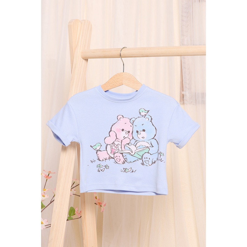 Infant Girls Blue Printed T-Shirt