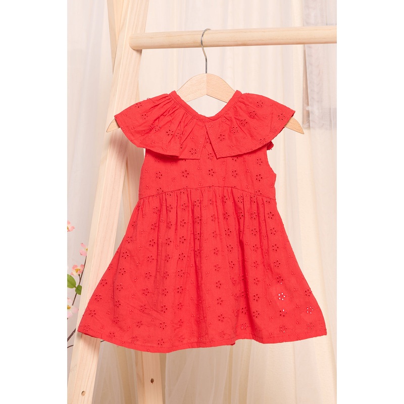 Infant Girls Coral Embossed Dress