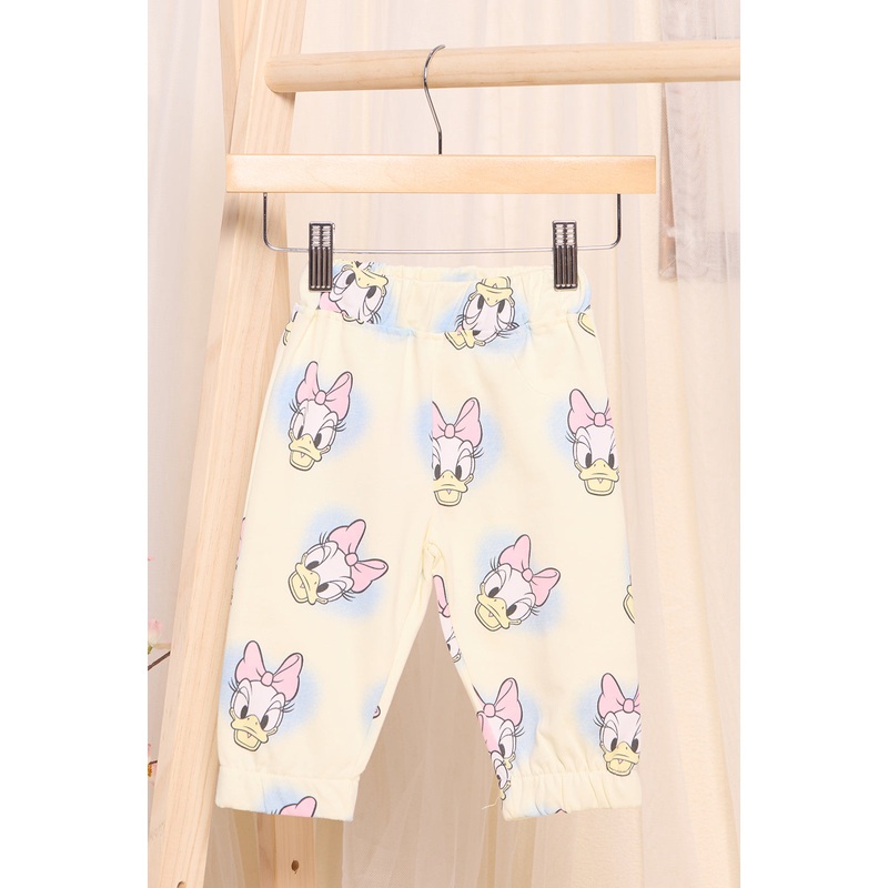 Infant Girls Cream Printed Jogger Pants