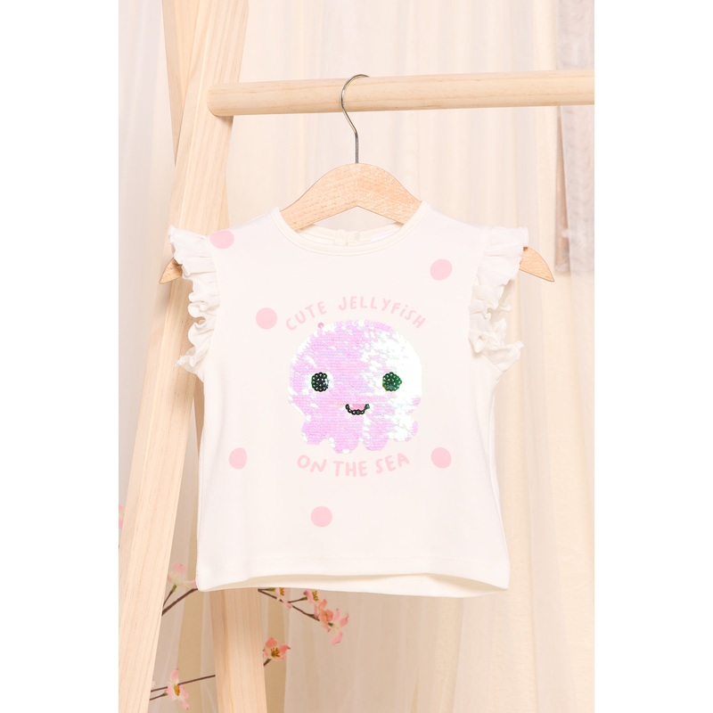 Infant Girls Ivory Embellished Blouse