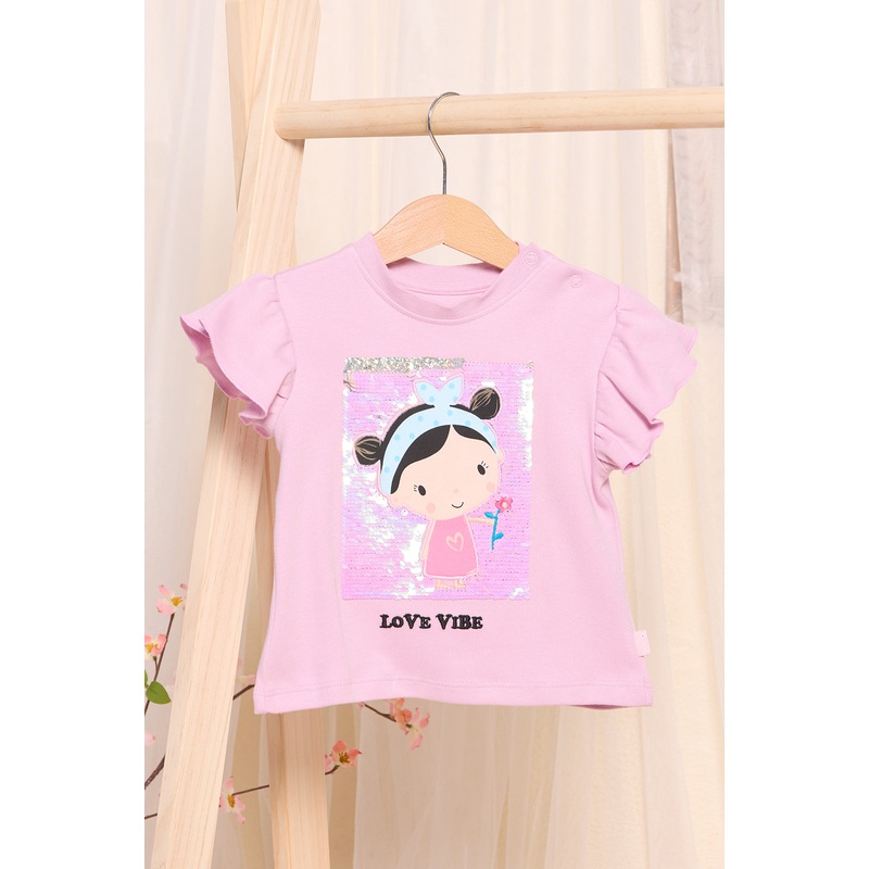 Infant Girls Lilac Embellished T-Shirt