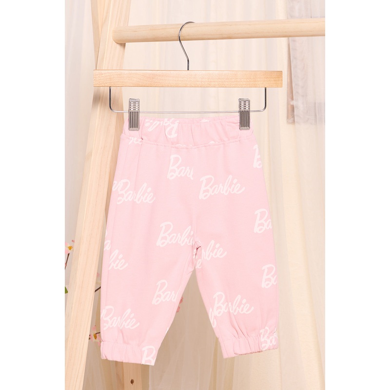 Infant Girls Pink Barbie Print Jogger Pants