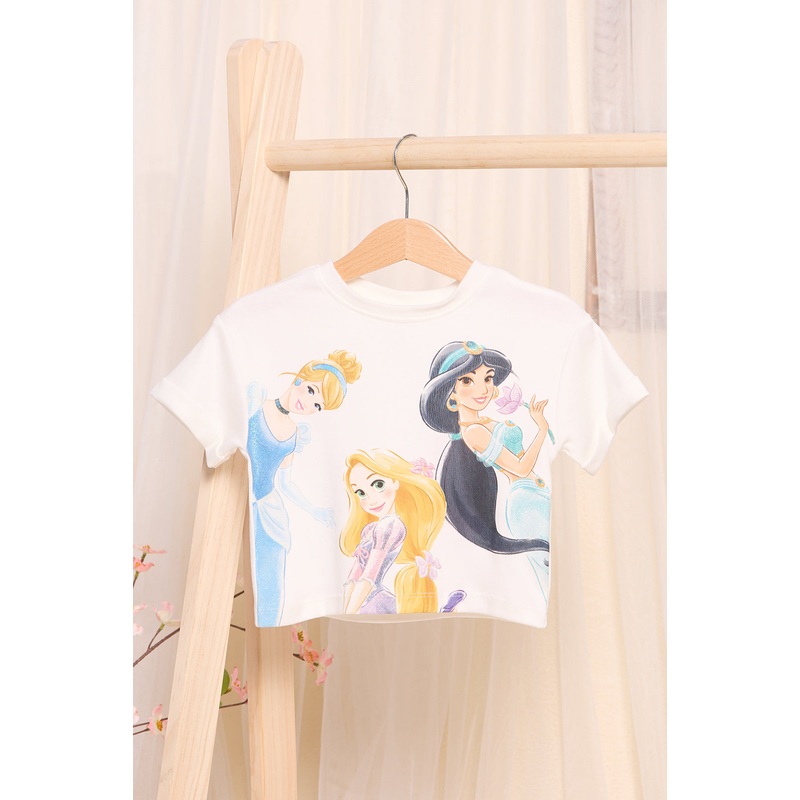 Infant Girls White Printed T-Shirt