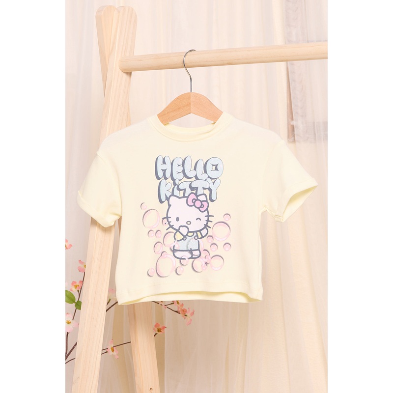 Infant Girls Yellow Printed T-Shirt