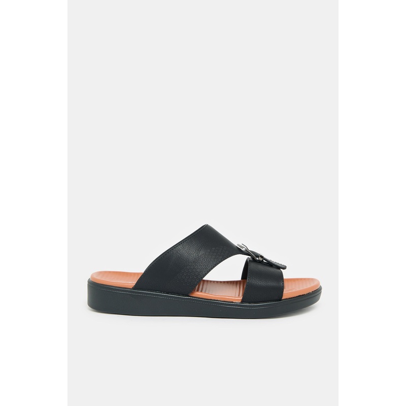 Men Black Platform Arabic Sandals