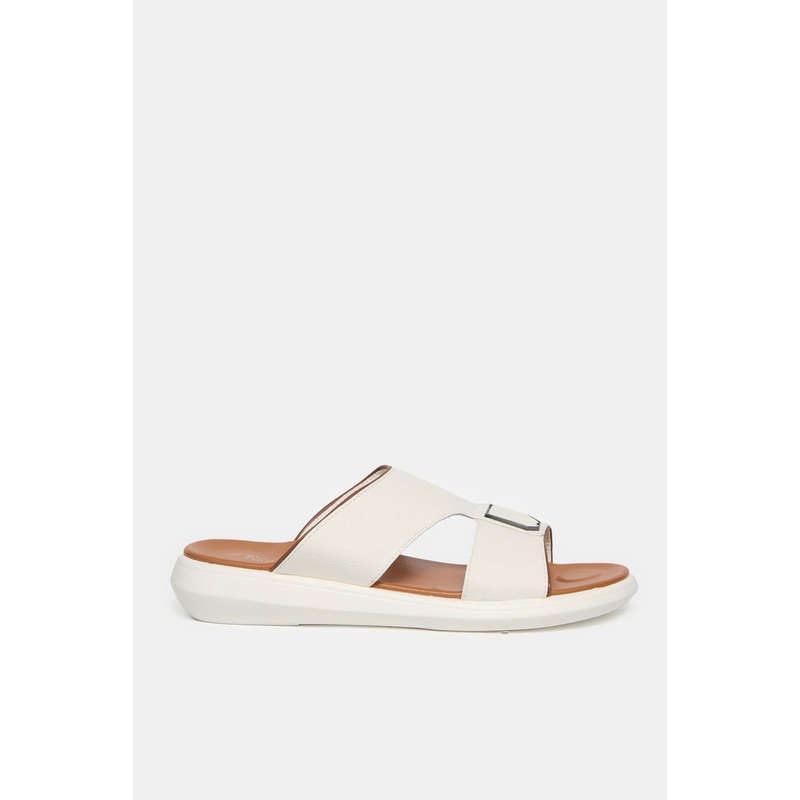 Men  White Platform Arabic Sandals