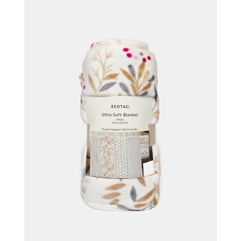 Purple Floral Printed Blanket (Single Size)