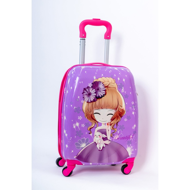 Purple Princess Print Hard-Sided Kids Trolley Bag (18Inch)