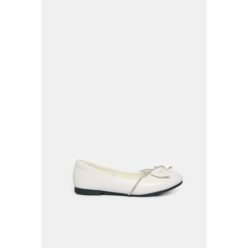 Senior  Girls  White Diamante Ballerina
