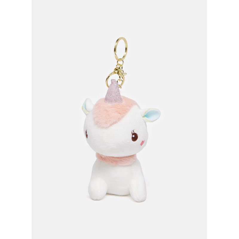 Women White Unicorn Key Ring