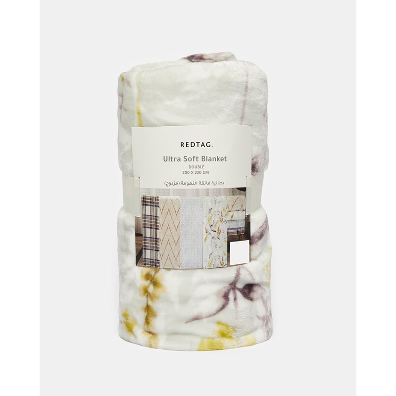 Yellow Floral Printed Blanket (Double Size)