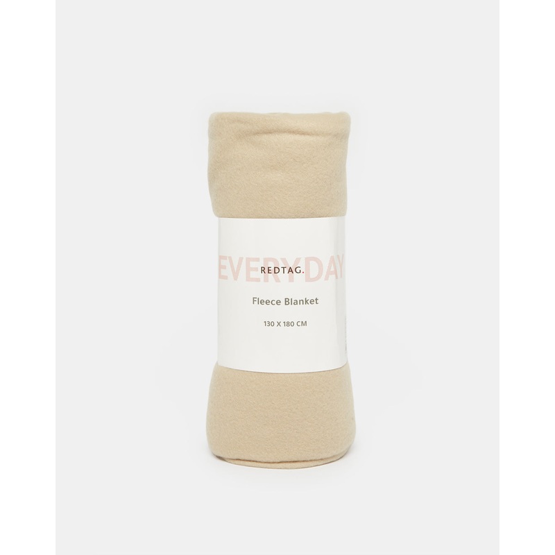 Beige Plain Fleece Blanket (Single Size)