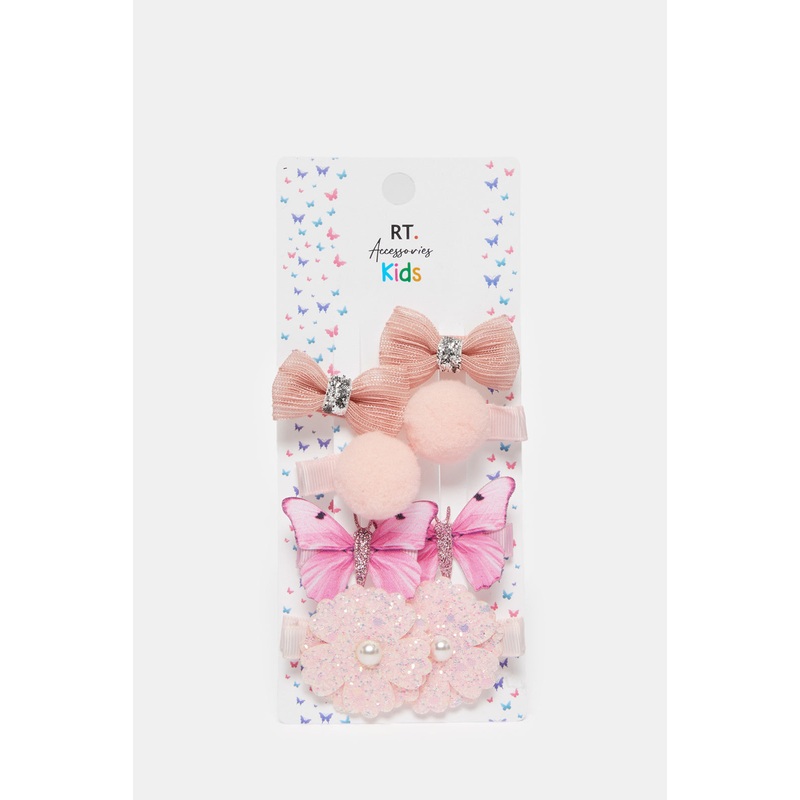 Girls Assorted Embellished Hair Clip Set (Pack of 8)
