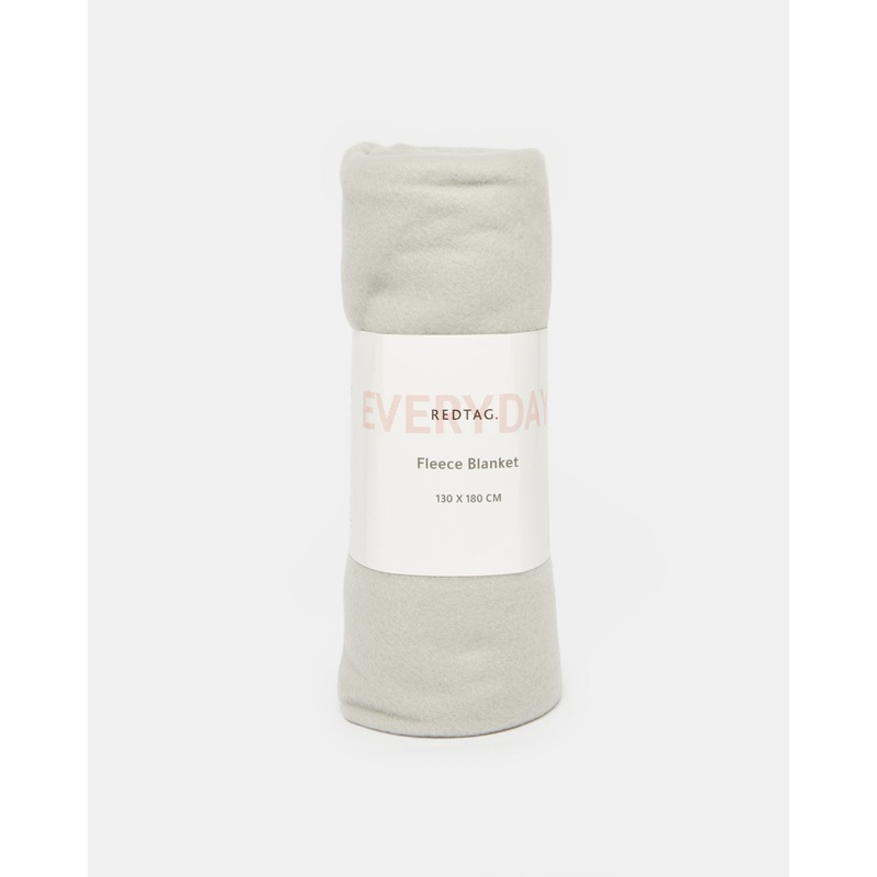 Grey Plain Fleece Blanket (Single Size)