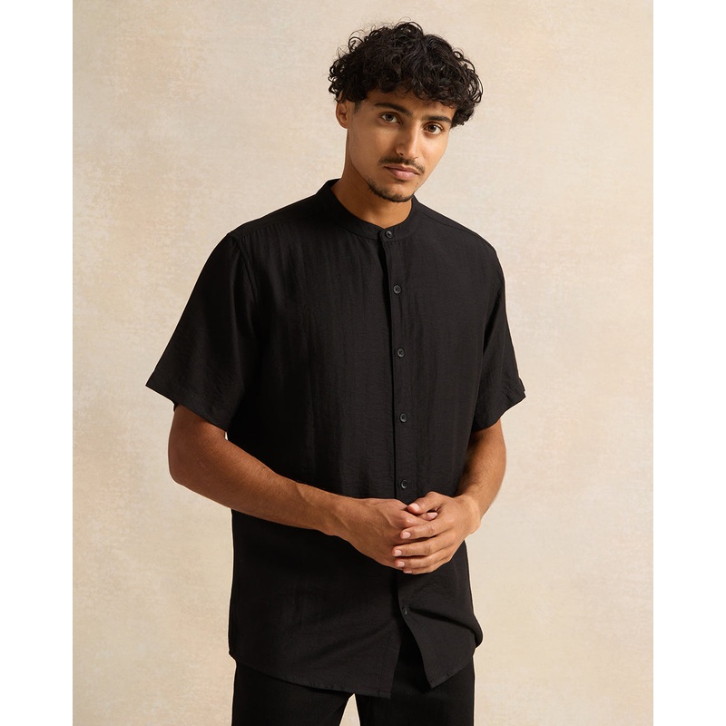 Men Black  Viscose  Shirt|Small|Medium|Large|X-Large|XX-Large