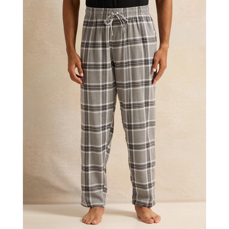 Men Grey Checkered Pyjama Bottom