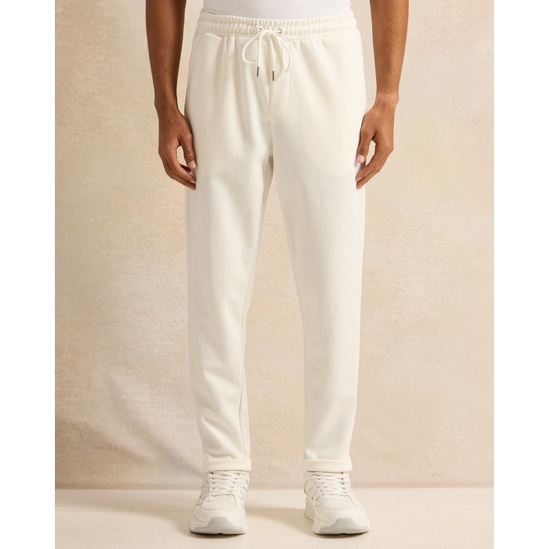 Men Ivory Plain Track Pants|Small|Medium|Large|X-Large|XX-Large