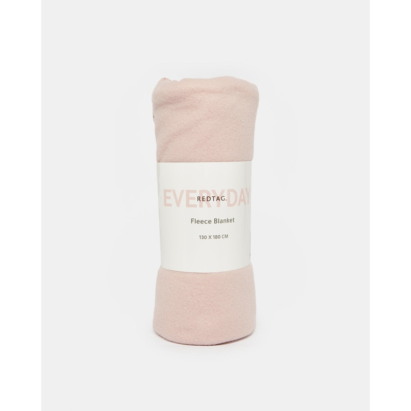 Pink Plain Fleece Blanket (Single Size)