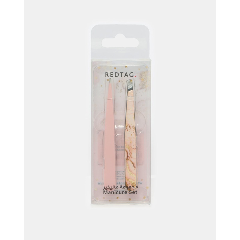 Women Pink Eyebrows Tweezer Set (Pack of 2)