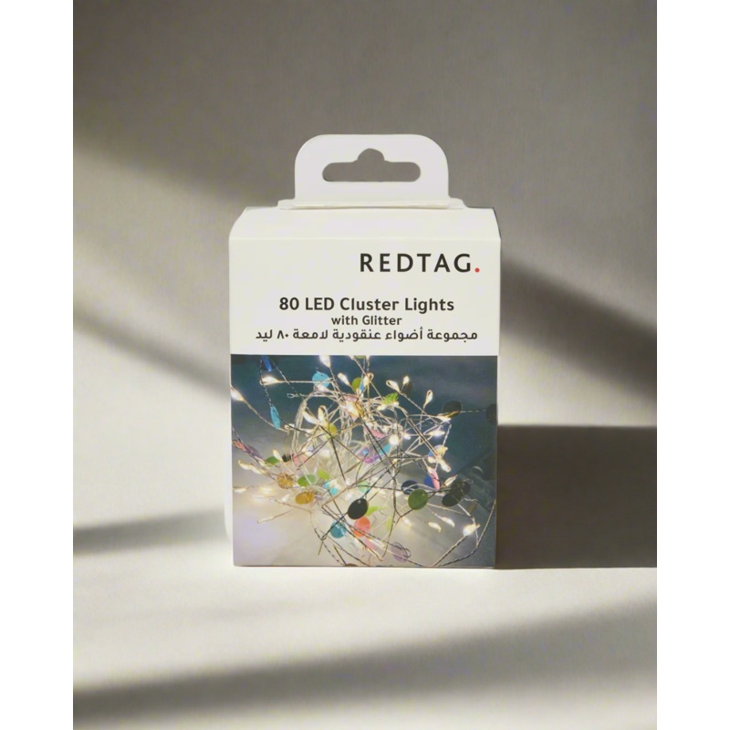 Assorted 80 Led Cluster Lights With Glitter