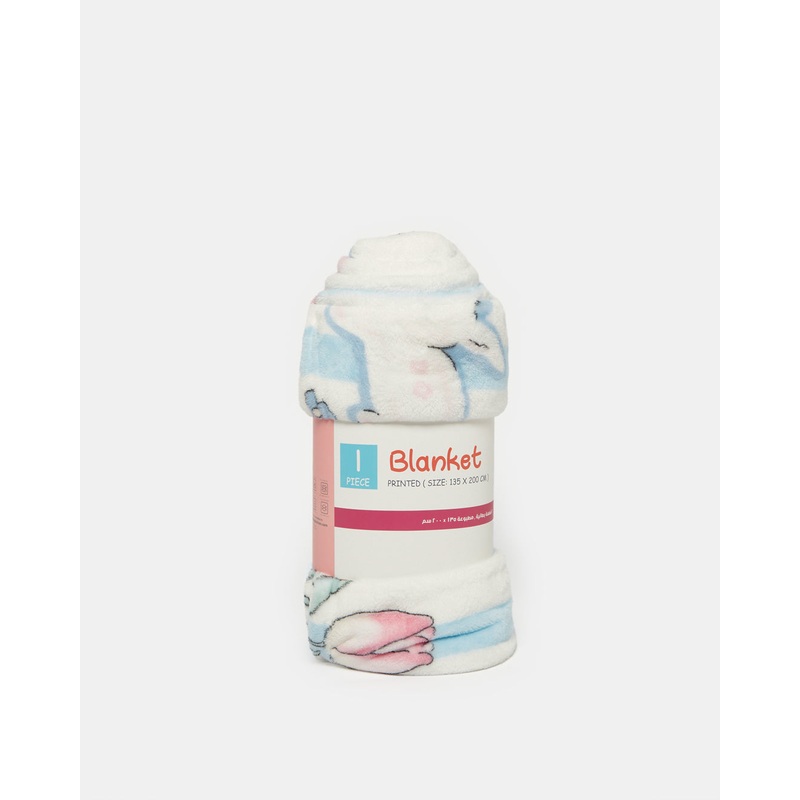 Blue And White Printed Kids Blanket