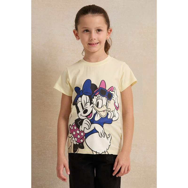 Girls Yellow Minnie & Friends Print T-Shirt