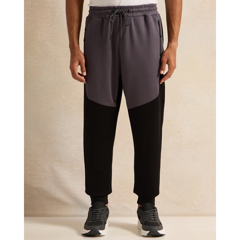 Men Black And Grey Active Pants