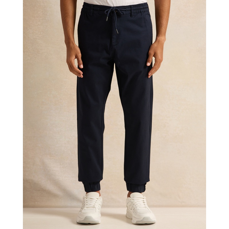 Men Navy Twill Joggers|30 Waist|32 Waist|34 Waist|36 Waist|38 Waist