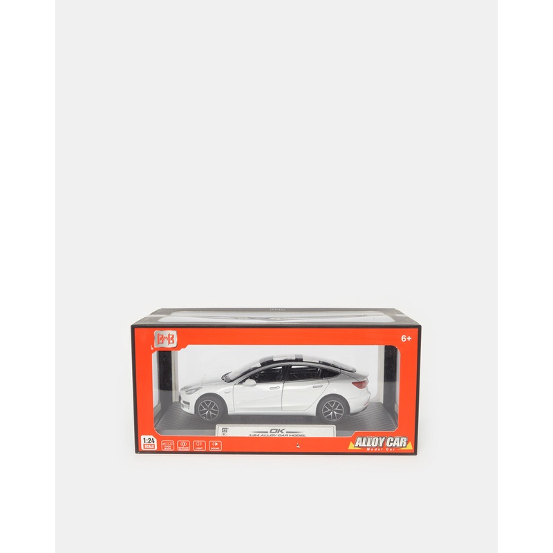 White Tesla Die Cast Model Car