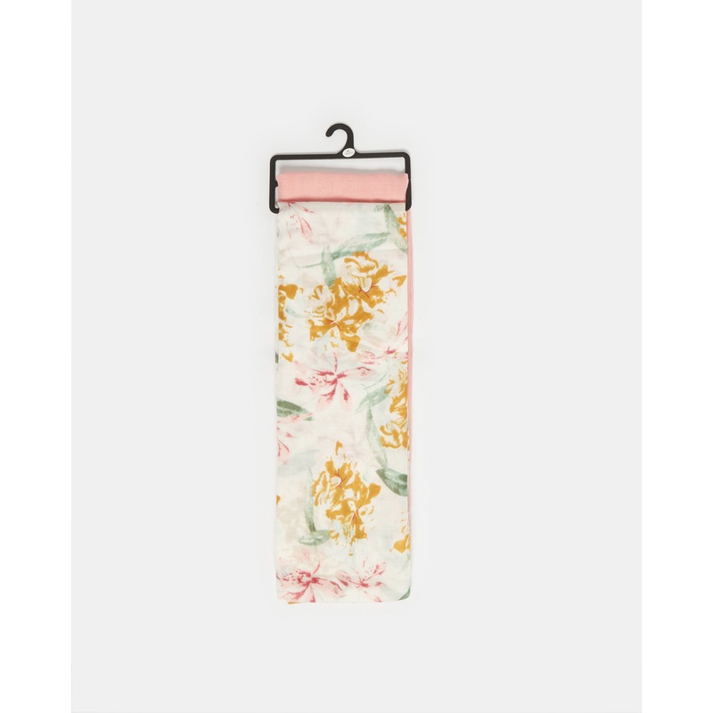 Women Pink And White Scarves Set of (2 Piece)