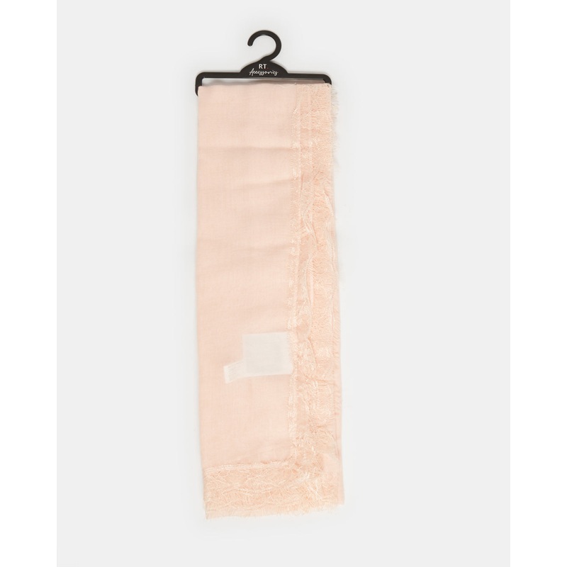 Women Pink  Scarf With Lace