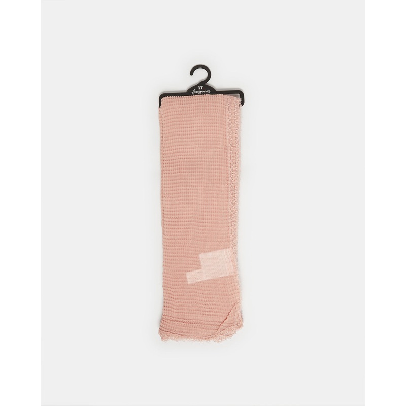 Women Pink Scarf With Tassels