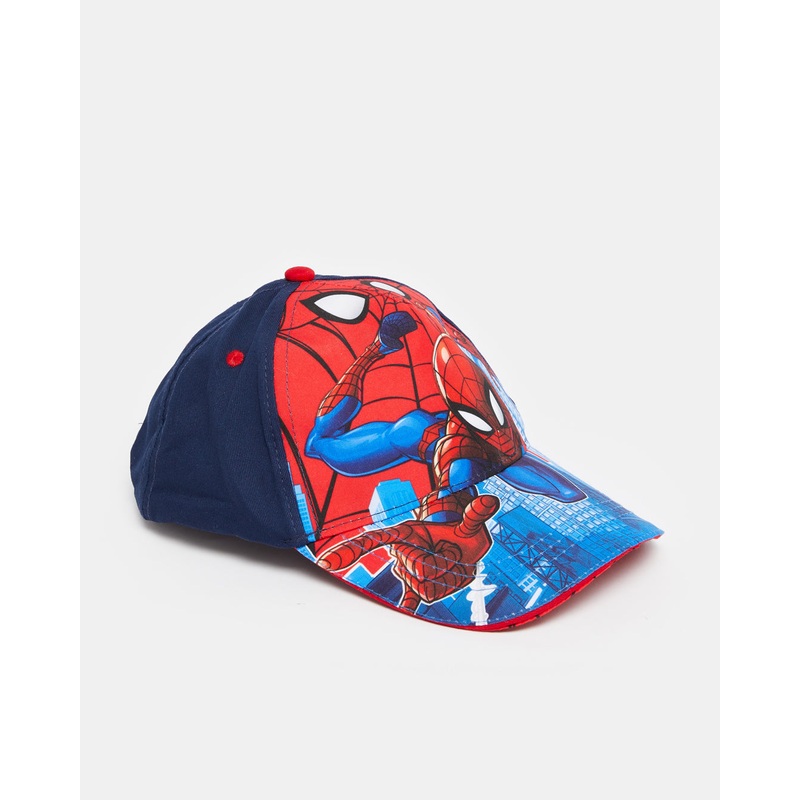 Boys Navy Spider Man Print Cap