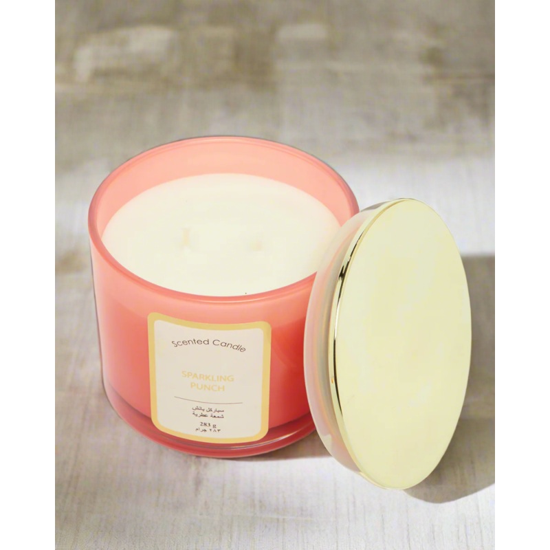 Coral Sparkling Punch Jar Candle With Lid