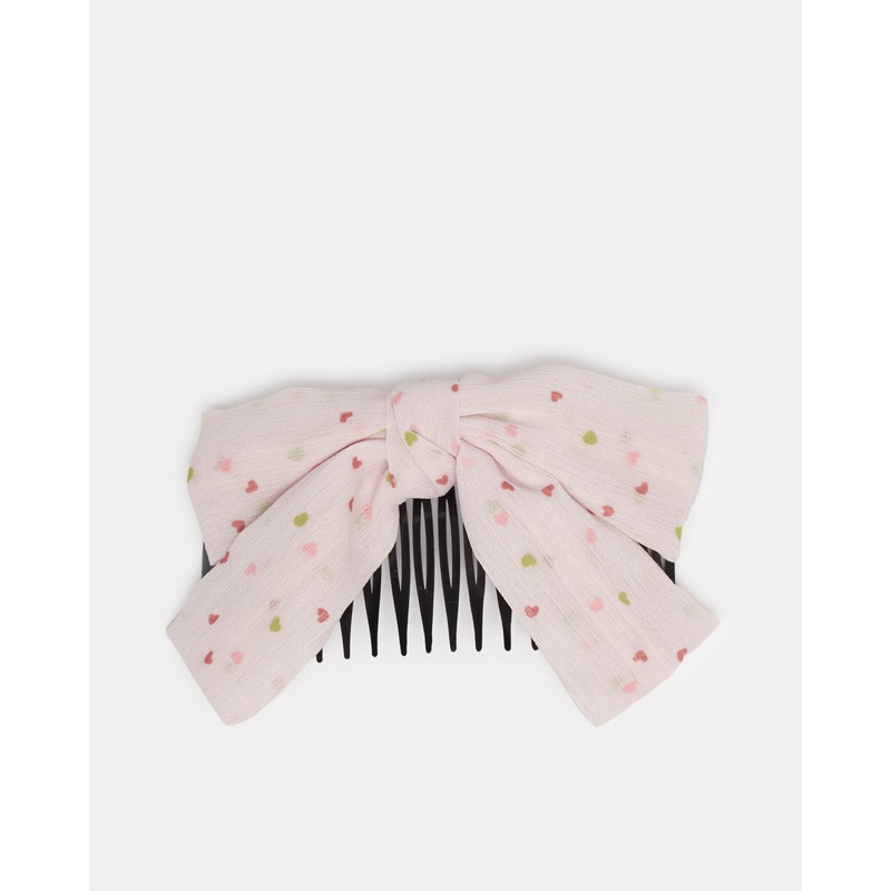 Girls Ivory Printed Hair Clip|Default Title