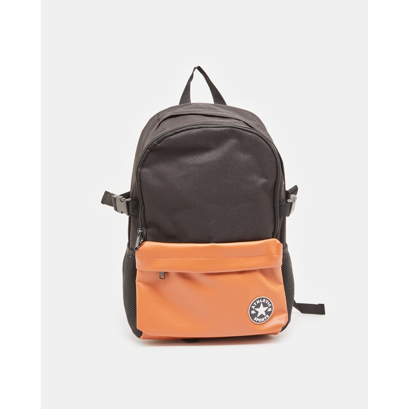 Men Black And Beige Backpack