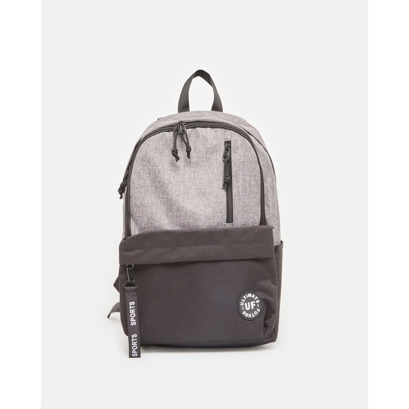 Men Black And Grey Backpack