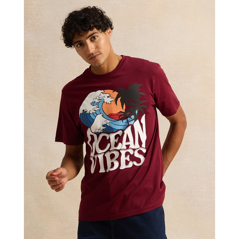 Men Burgundy Graphic T-Shirt|Small|Medium|Large|X-Large|XX-Large